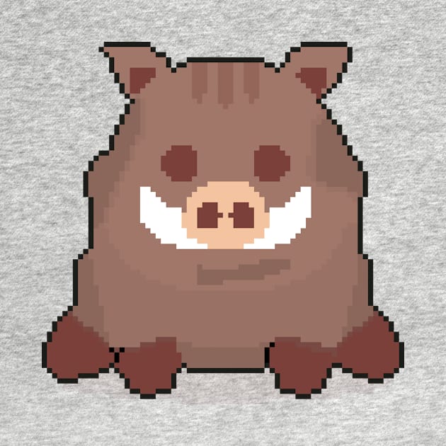 Wild Boar Majesty: Pixel Art Design for Fashionable Apparel by Pixel.id